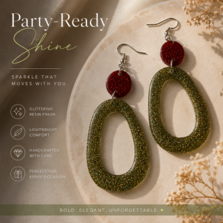 Party-Ready Shine - Christmas Resin Earrings