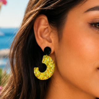 Citrus Glow Resin Statement Earrings