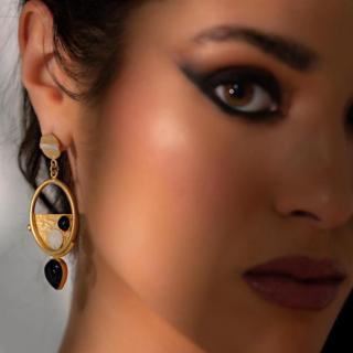 Black Modern Orbit Earrings