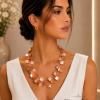 Multi-layer beaded stone necklace