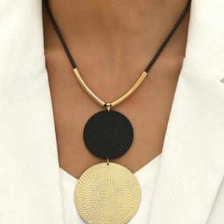 Modern leather necklace