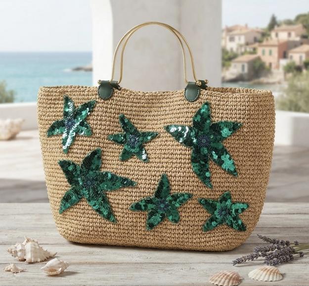 Starfish Raffia bag 1 Starfish Raffia bag