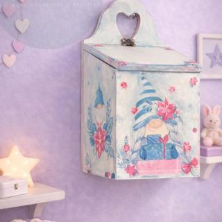 shabby chic gnomes hung kids organizer