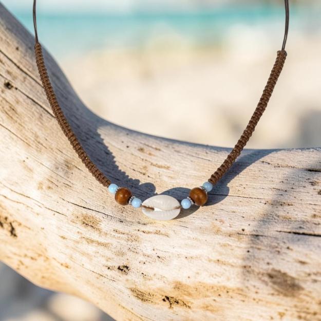 Brown seashell summer necklace 1 Brown seashell summer necklace