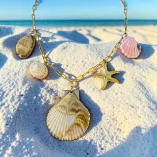 Summer chain seashell necklace