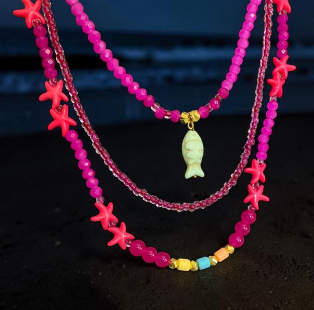 Triple-layer summer fish necklace 1 Triple-layer summer fish necklace