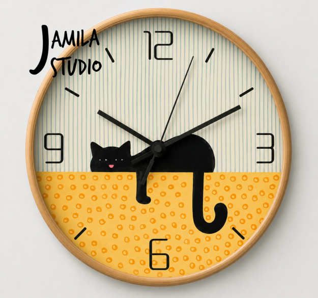 Lazy kitten (wall clock) 1 Lazy kitten (wall clock)