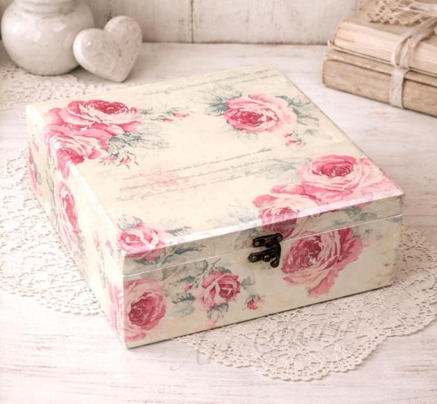 large foral decoupaged handmade accessories box 1 large foral decoupaged handmade accessories box