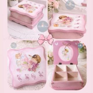 personalized decoupaged pink girly cute box