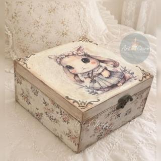 vintage bunny classic jewelry handmade box