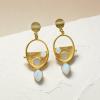 White Modern Orbit Earrings