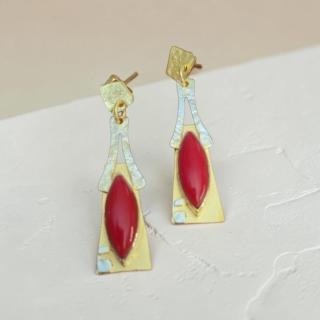 Red Marquise Drop Earrings