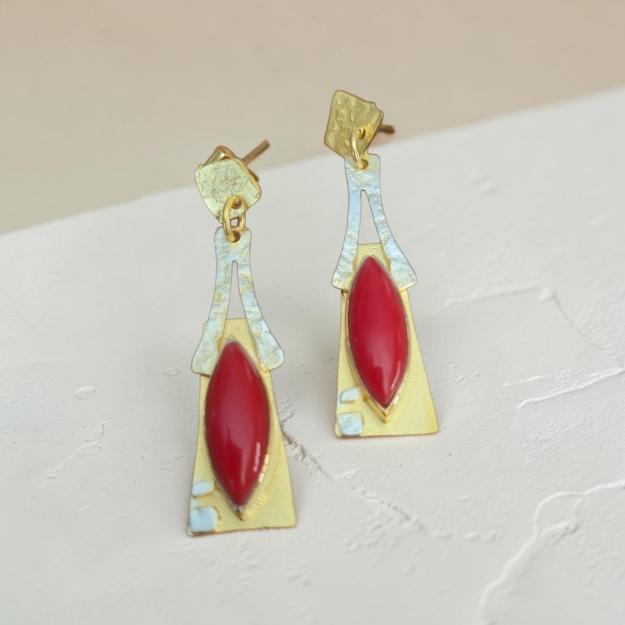 Red Marquise Drop Earrings 1 Red Marquise Drop Earrings