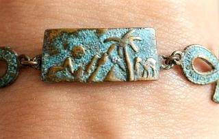 Pyramids & palms Egyptian vintage bracelet.