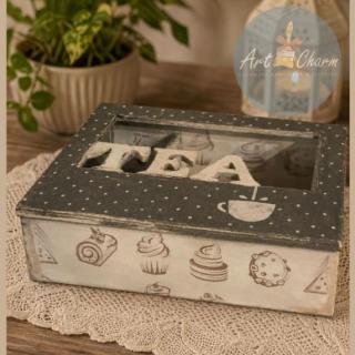 Handmade tea,coffee organizer box