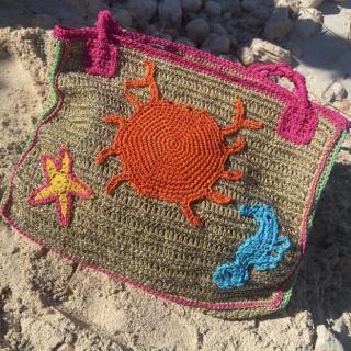 Golden Seashore Beach Bag