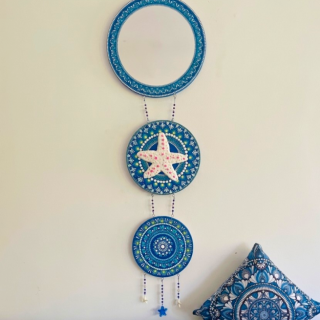 Coastal Dot Mandala Wall Decor with Mirror