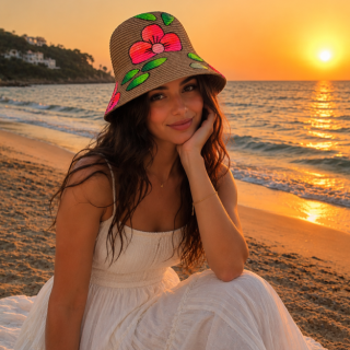Pinky flowers hat new edition