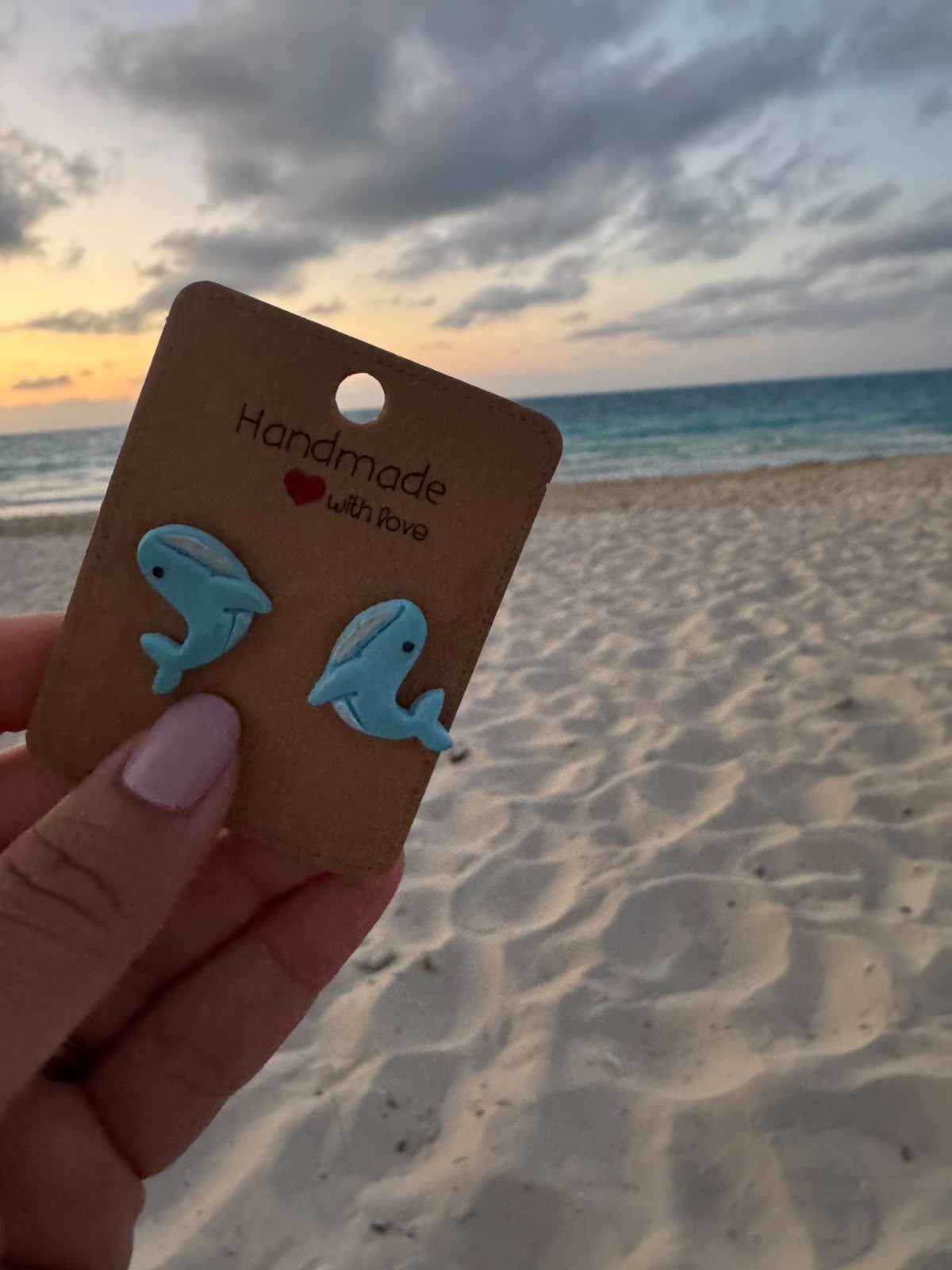 babyblue Dolphin Polymer Clay Earrings – Stainless Steel Studs 2 dolphin2