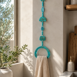 Sea Turquoise - Artistic Towel Holder 90 X 25 CM