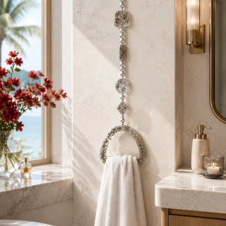 Silver Gray - Artistic Towel Holder 90 X 25 CM