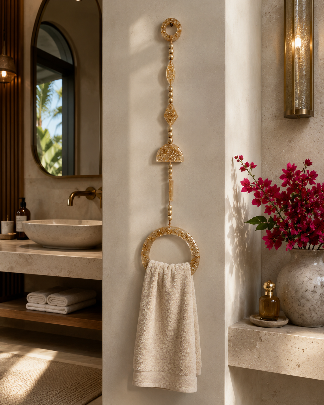 Pearl Beige - Artistic Towel Holder 90 X 25 CM 1 Pearl Beige - Artistic Towel Holder 90 X 25 CM